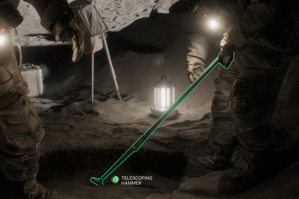 Tool annotation on a telescoping hammer.